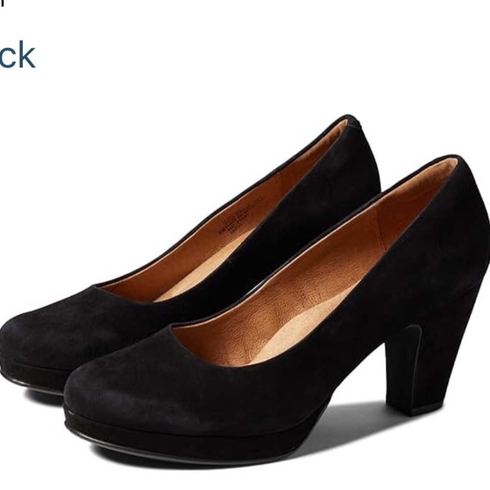 Black Suede pumps size 10.5 Soffit- new never worn. Small platform/ comfortable